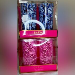 4 Lilly Pulitzer Acrylic High Ball Glasses new in box